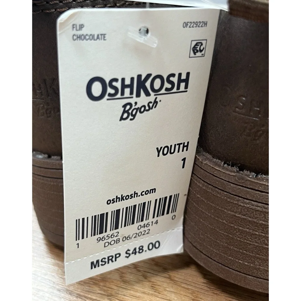 OshKosh B'gosh Youth Girls Size 1 Flip Ankle Boots in Chocolate NEW
